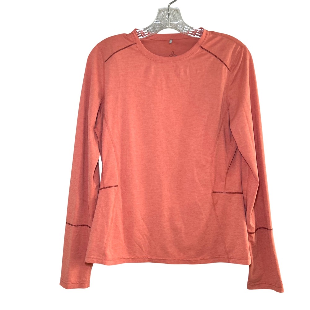 PrAna Coral Heathered Long Sleeve Athletic Top Shirt Women's S hiking gorpcore